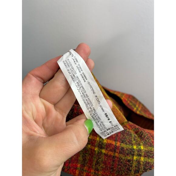 ZARA Orange Red Brown Fall Plaid Check Peplum Sleeveless Top Shirt S Small - Picture 7 of 8